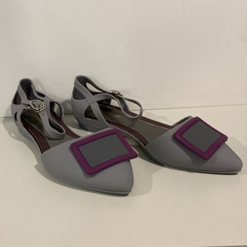 Grey Pointed Shoes Flat Size 37 - Picture 8 of 12